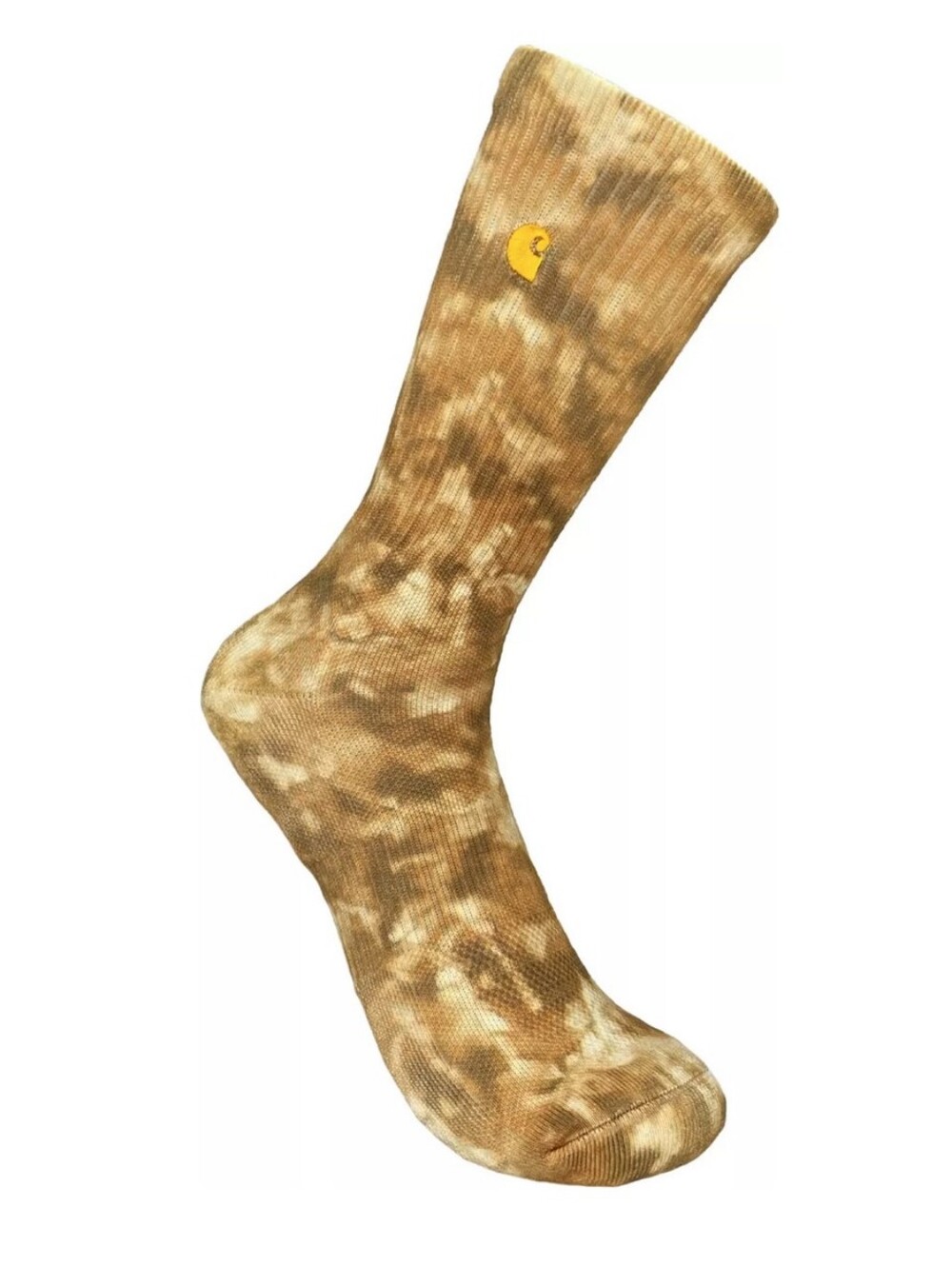 Carhartt Men's Khaki Tie-Dye Crew Socks Size XL (12-14.5) Workwear Streetwear